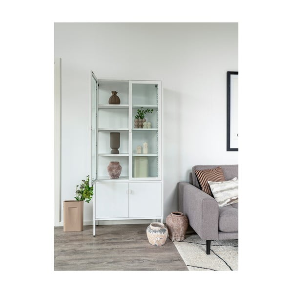 Valge metallist vitriinkapp 80x180 cm Brisbane - House Nordic-image-4