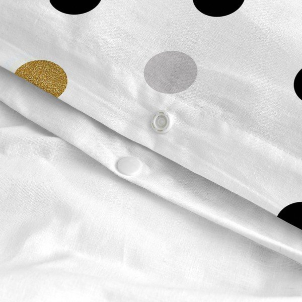 Valge puuvillane tekikott 140x200 cm Golden dots – Blanc-image-4