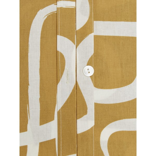 Kollane ja valge üheinimesevoodipesu puuvillasest perkaalriidest, 135 x 200 cm. Malu - Westwing Collection-image-4