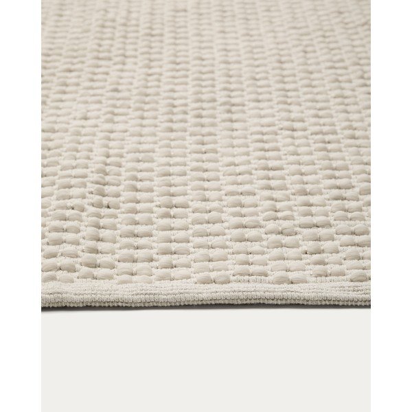 Kreem käsitsi kootud puuvillasegust vaip 160x230 cm Mascarell - Kave Home-image-4