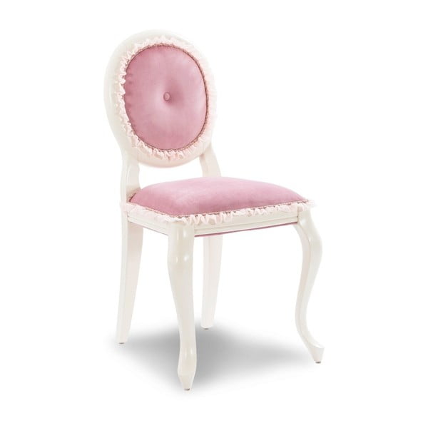 Bílá židle s růžovým polstrováním Dream Chair Pink