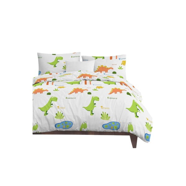 Valge laste voodipesu üheinimesevoodile 140x200 cm Dinolar - Mijolnir