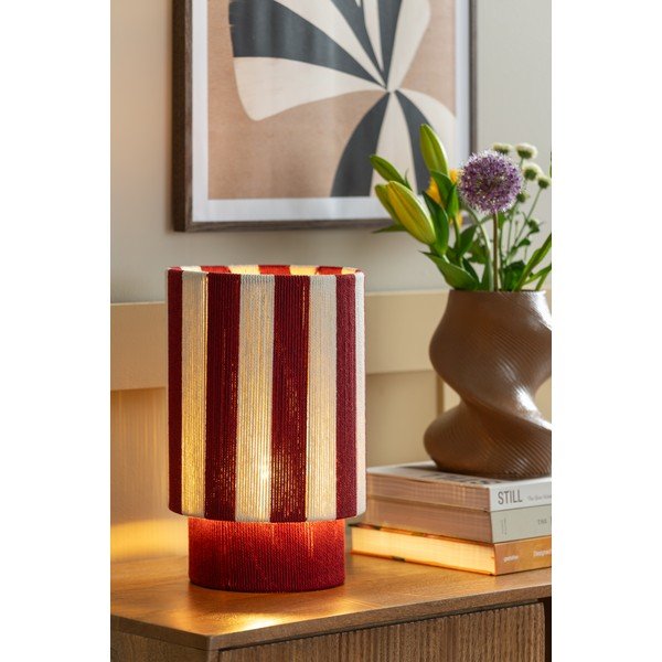 Punane/valge nöörist laualamp (kõrgus 35 cm) Vienna Stripes - Leitmotiv-image-1