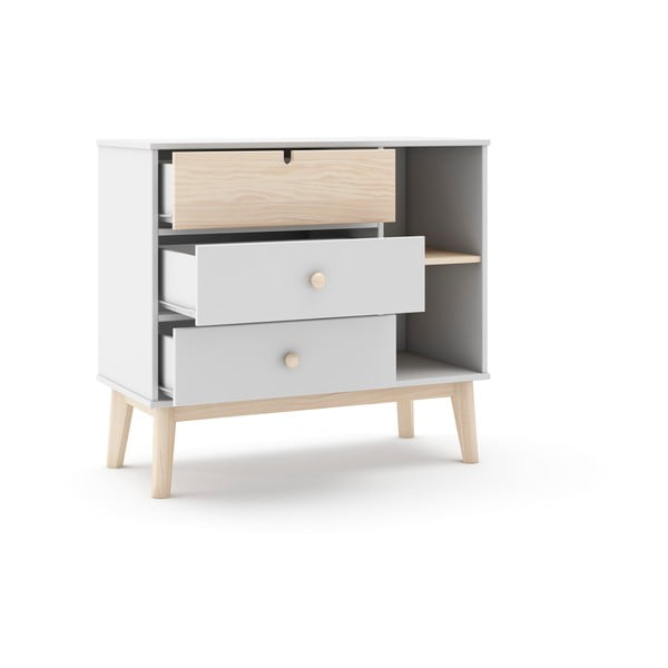 Valge madal lastekapp 90x40 cm Estefania - Marckeric-image-2