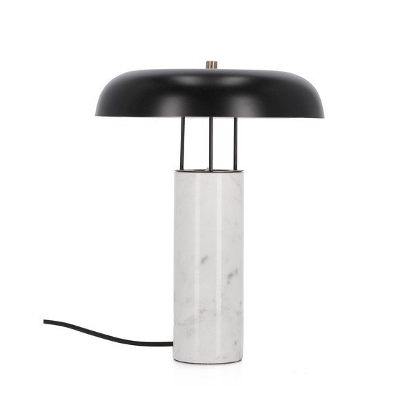 Mustvalge marmorist laualamp metallvarjuga (kõrgus 33 cm) Kaithal - Bizzotto