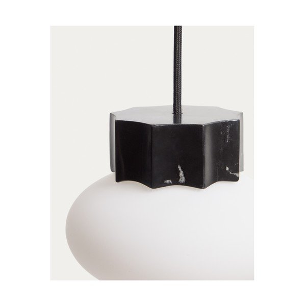 Valge/must metallist ripplamp klaasist varjuga, ø 15 cm Idela - Kave Home-image-3