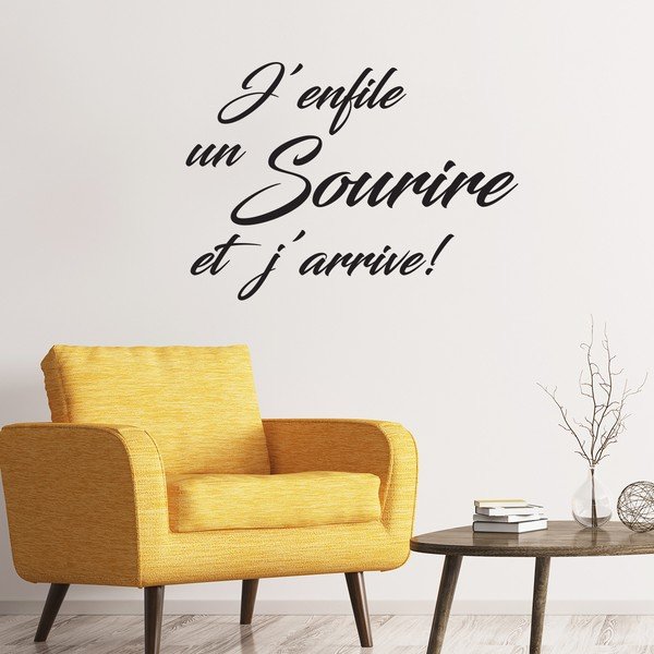 Černá samolepka Ambiance Quote Sourire Et J'arrive-image-1