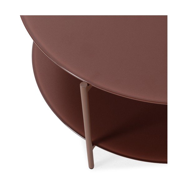 Ümmargune kohvilaud terrakota värvi klaasist pealispinnaga, ø 83 cm Davi - MOME-image-4