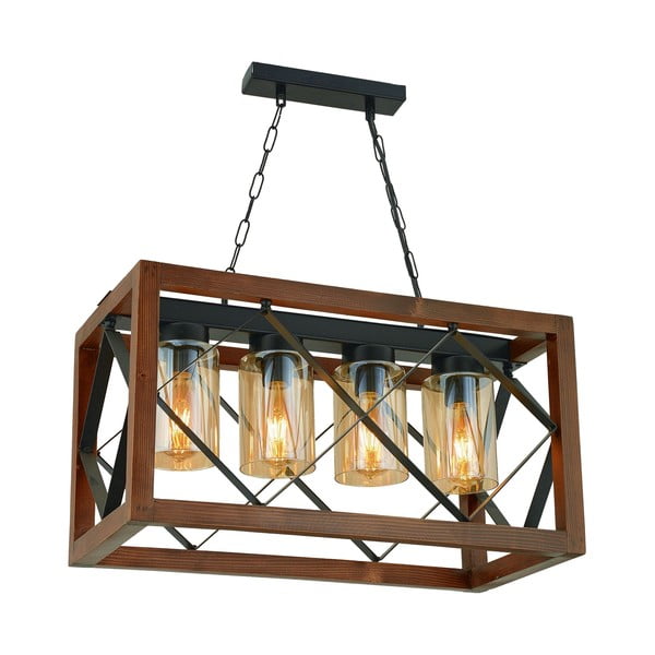 Rippvalgusti, mis on valmistatud sarvepuust Zikzak Camlı 4lü - Opviq lights