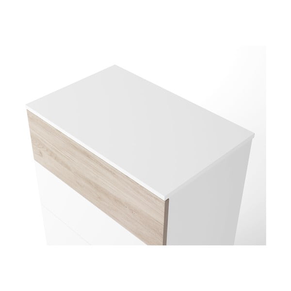 Valge kõrge kapp tammepuust 62x111 cm Sahara - Marckeric-image-4