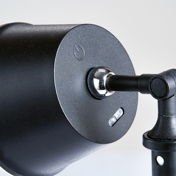 Must LED lauavalgusti metallist varjuga (kõrgus 34 cm) Voet - Fischer & Honsel-image-3