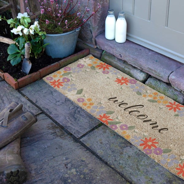 Kookoskiududest uksematt 40x120 cm Welcome Floral - Artsy Doormats-image-2