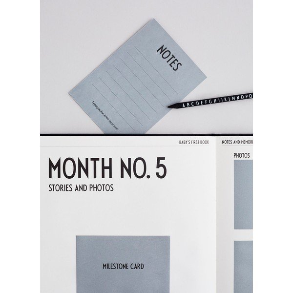 Mustanahaliste laste mälestusraamat Baby's First Book - Design Letters-image-4