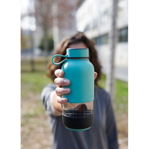 Türkiissinine klaasist reisipudel 500 ml To Go - Lékué-image-3