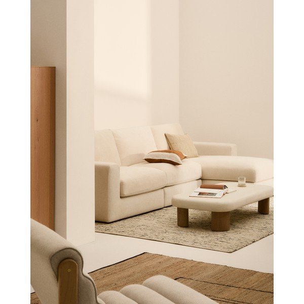 Beež šenillist nurgadiivan (parem nurk) Alea - Kave Home-image-1