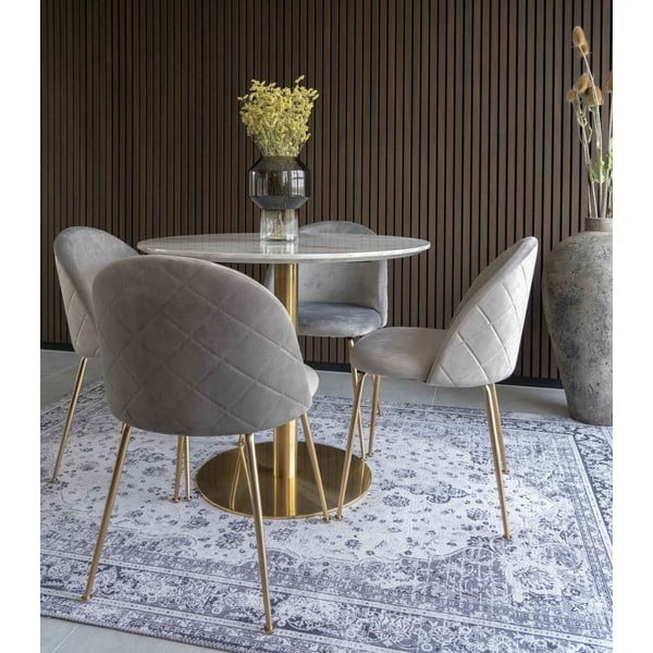 Ümmargune marmorist söögilaud ø 90 cm Bolzano - House Nordic-image-1