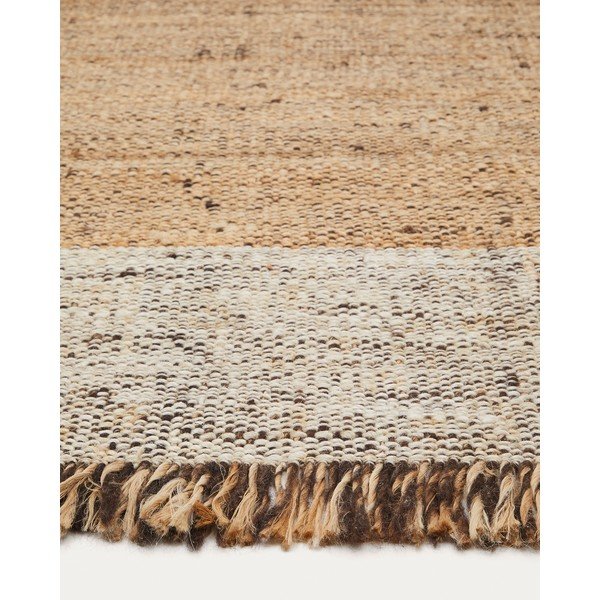 Beež kahepoolne käsitsi kootud džuudist vaip 160x230 cm Sully - Kave Home-image-4