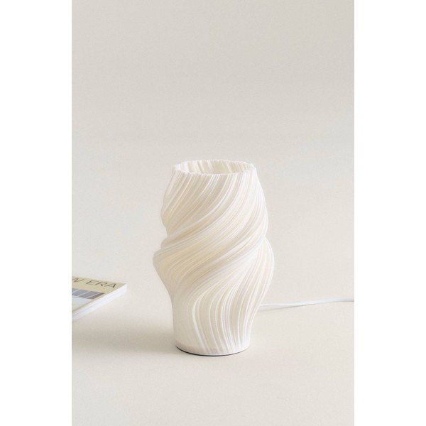 Valge plastmassist laualamp (kõrgus 27 cm) Calais - Jotex-image-3