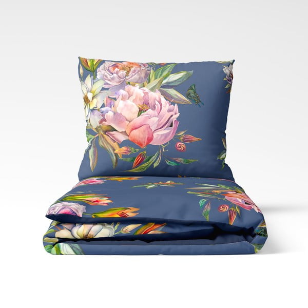 Mereväe sinine puuvillane kahene voodipesu 200 x 200 cm Floret - Bonami Selection-image-2