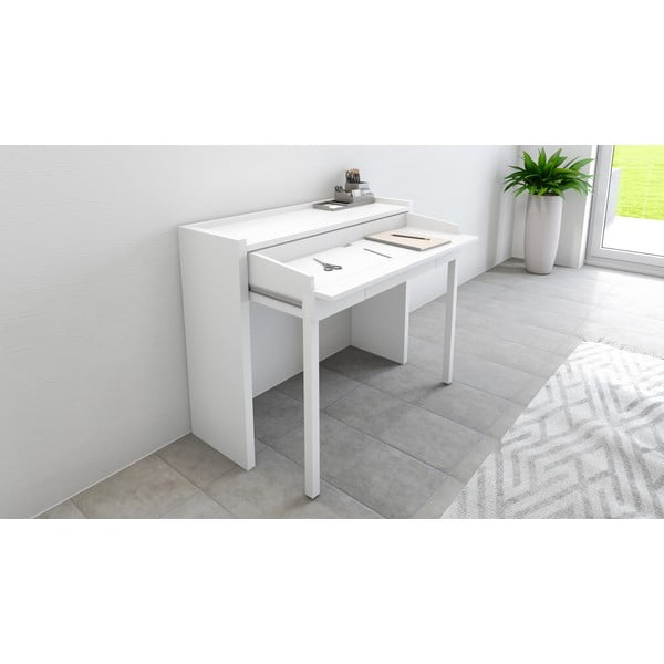 Valge töölaud 36x110 cm Mel - Woodman-image-1