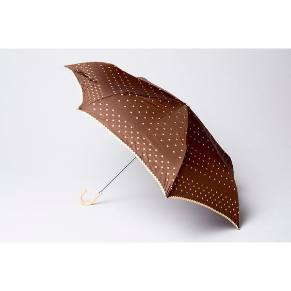 Skládací deštník Dots, hnědý