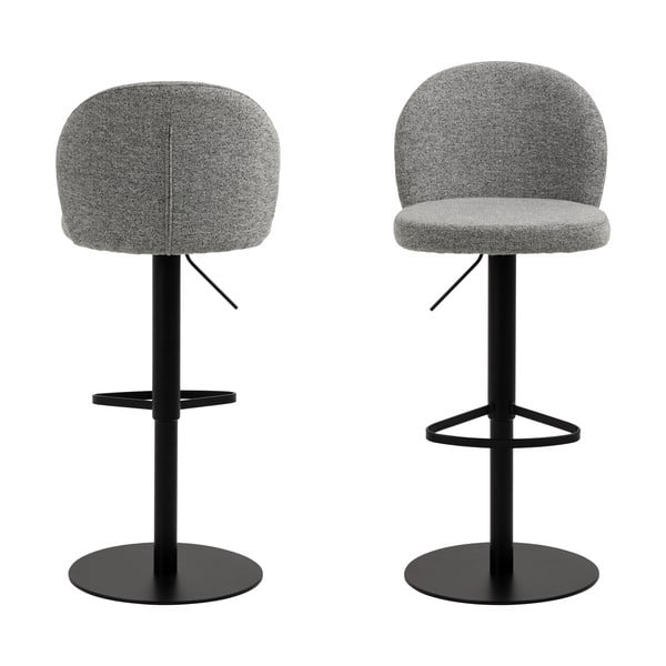 Must-hall reguleeritava kõrgusega baaritool (istme kõrgus 55 cm) Patricia - Actona-image-3