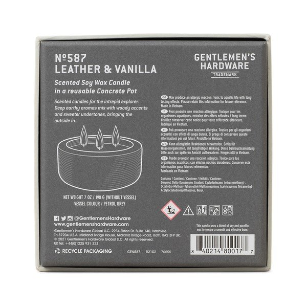 Lõhnastatud sojaküünal, põlemisaeg 40 h Leather & Vanilla - Gentlemen's Hardware-image-3