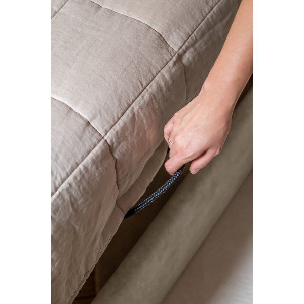 Beež polsterdatud üheinimesevoodi koos voodipõhja ja panipaigaga 90x200 cm Dreamy Aurora – Miuform-image-3