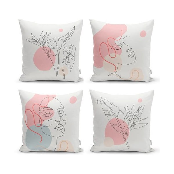 4 dekoratiivse padjakoti komplekt Minimalistlik naine, 45 x 45 cm - Minimalist Cushion Covers