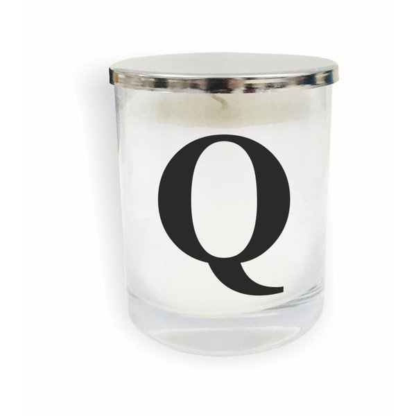 Bílo-černá svíčka North Carolina Scandinavian Home Decors Monogram Glass Candle Q