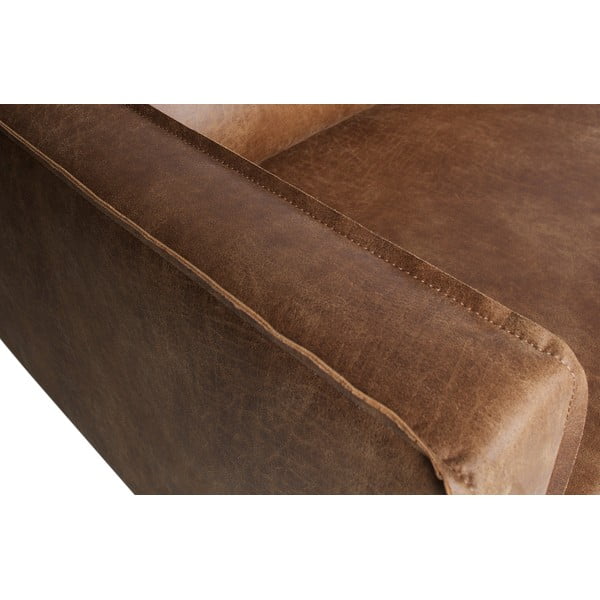 Pruun tugitool taaskasutatud nahast polstriga Rodeo - WOOOD-image-3