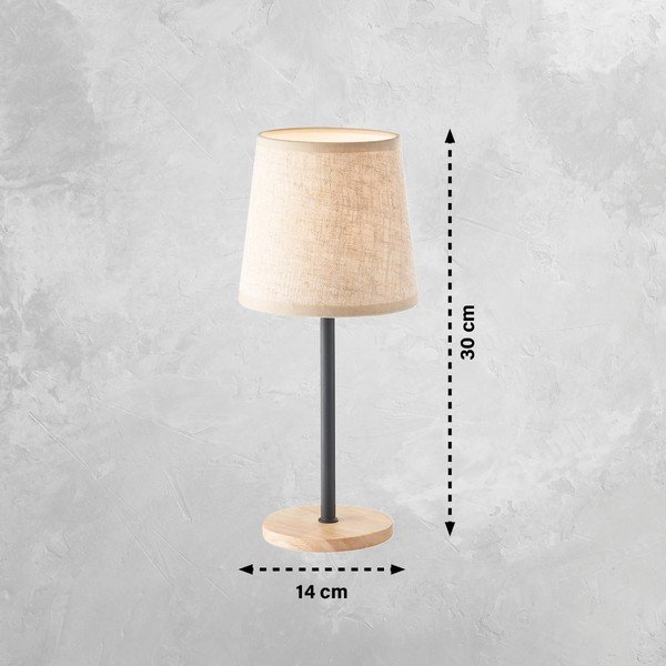 Must lauavalgusti tekstiilist varjuga (kõrgus 30 cm) Eve - Fischer & Honsel-image-1