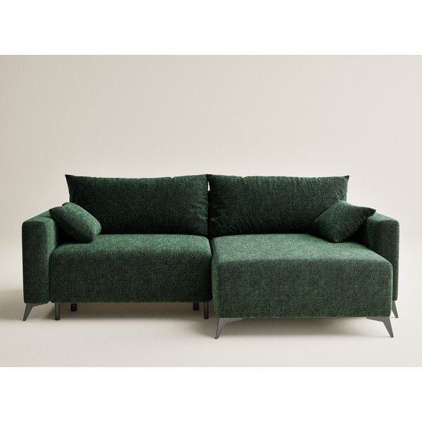 Tumeroheline šenilldiivanvoodi/panipaigaga nurgadiivan (parem nurk/diivanvoodiga) Leon - Maison de Rêve-image-2