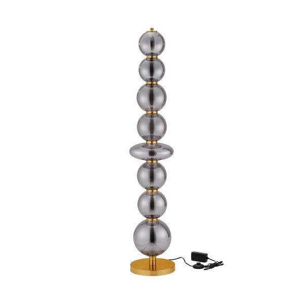 Hall metallist hämardatav LED-põrandalamp klaasist varjuga (kõrgus 140 cm) Navi - Nova Luce