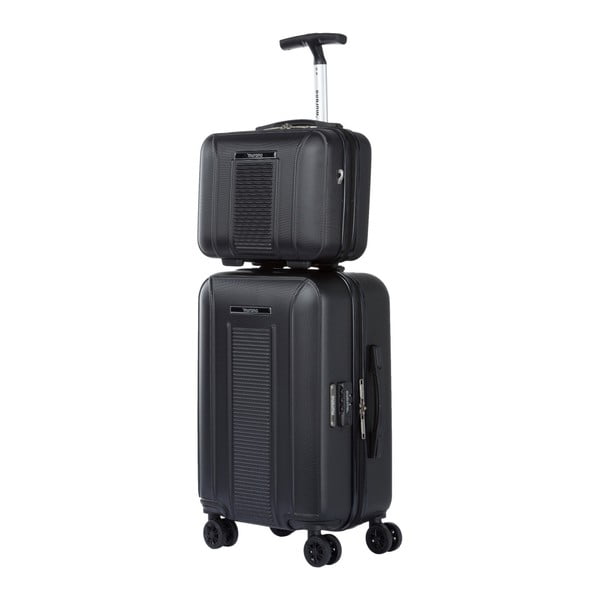Set černého kosmetického kufříku a kufru na kolečkách Murano Spider