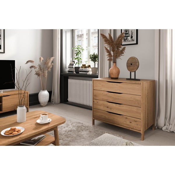 Tammepuidust madal kummut 95x80 cm Twig - The Beds-image-1