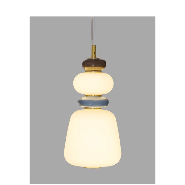 Valge/kuldse värvi metallist LED-rippvalgusti portselanist varjuga/klaasist varjuga, ø 17 cm Palo - Nova Luce-image-1