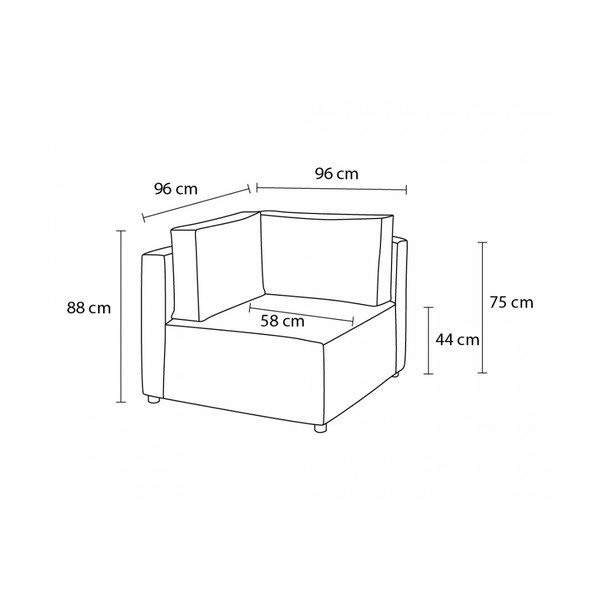 Roheline velvetist diivanimoodul, muutuv  Nihad modular - Bobochic Paris-image-4