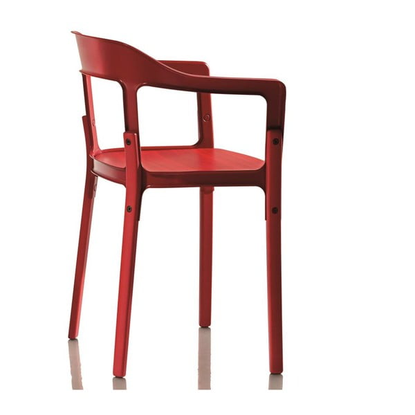 Červená židle Magis Steelwood