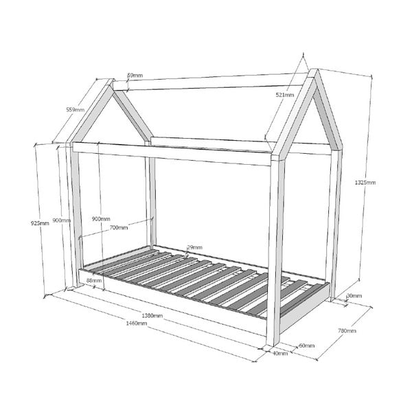 Lastevoodi , 70 x 140 cm Cabane - Vipack-image-3