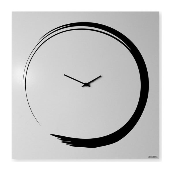Nástěnné hodiny dESIGNoBJECT.it Enso Clock White, 50 x 50 cm 