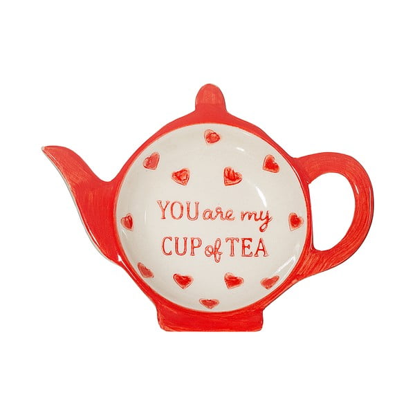 Punane ja valge keraamiline kauss teekoti jaoks You are My Cup of Tea - Sass & Belle