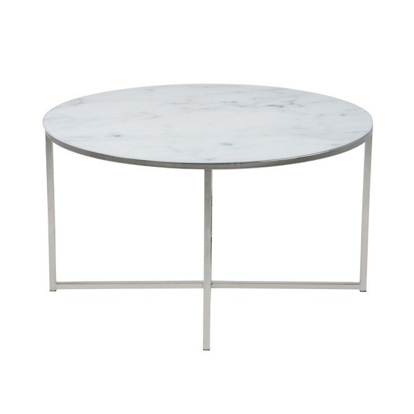 Valge ümmargune kohvilaud ø 80 cm Alisma - Actona-image-2