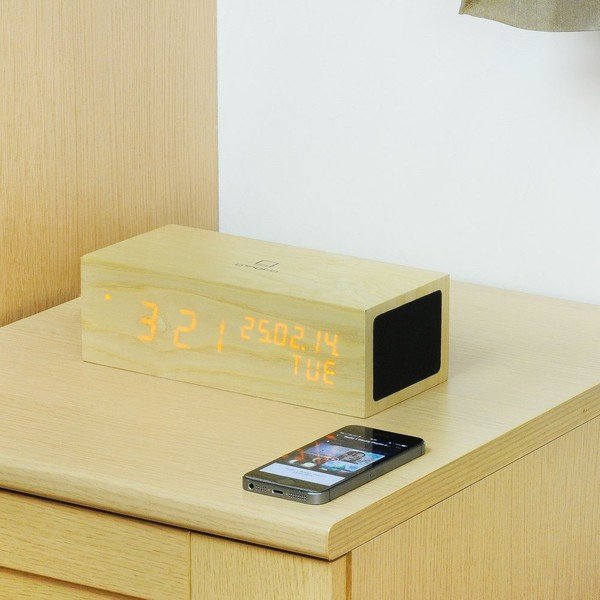 Reproduktor Oak Click Clock s oranžovým LED budíkem-image-4