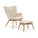 Beež velvetist tugitool koos jalatoega Niko - Ropez