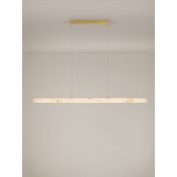 Valge/messingivärvi LED-rippvalgusti, kivist dekooriga, hämardatav Vaster - Nova Luce-image-4