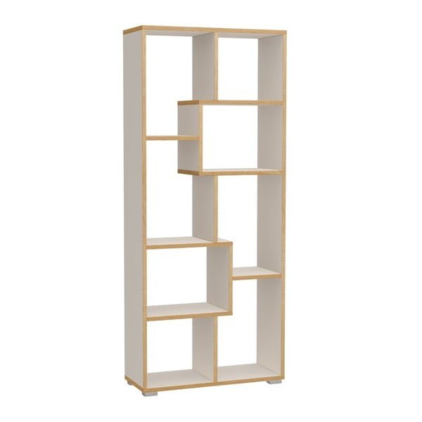 Valge raamaturiiul puidust servaga 69x160 cm Random Andrea - Tomasucci-image-1