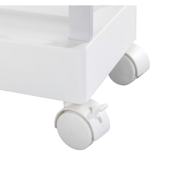 Valge plastikust ratastega riiul 45x80 cm Mino - Wenko-image-4