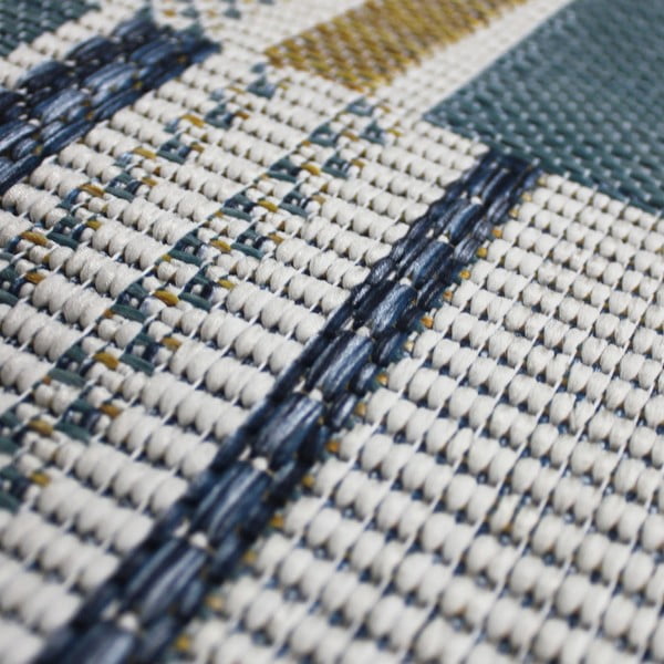 Kollane-sinine sise- ja välisvaip 80x230 cm Rosco Geo - Flair Rugs-image-3