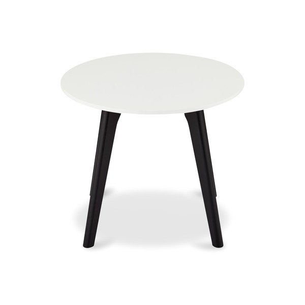 Must-valge kohvilaud tammepuust jalgadega , Ø 48 cm Life - Furnhouse-image-1